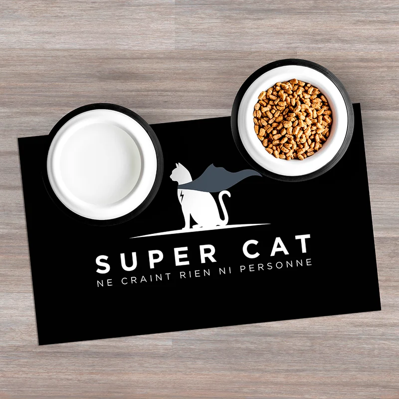 Tappetino per ciotola in vinile Super Cat