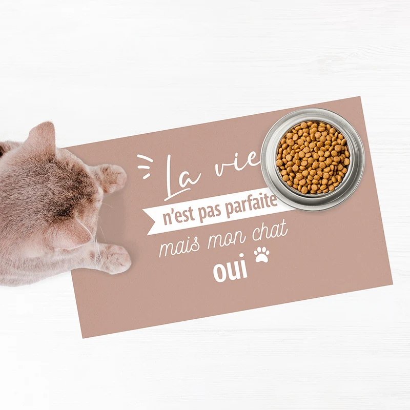 Tappetino per ciotola in vinile perfetto per gatti