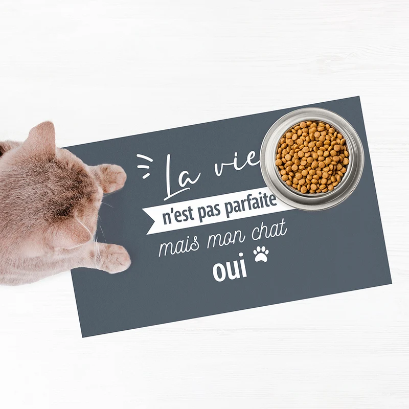 Tappetino per ciotola in vinile perfetto per gatti