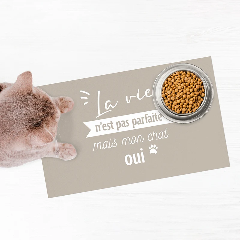 Tappetino per ciotola in vinile perfetto per gatti