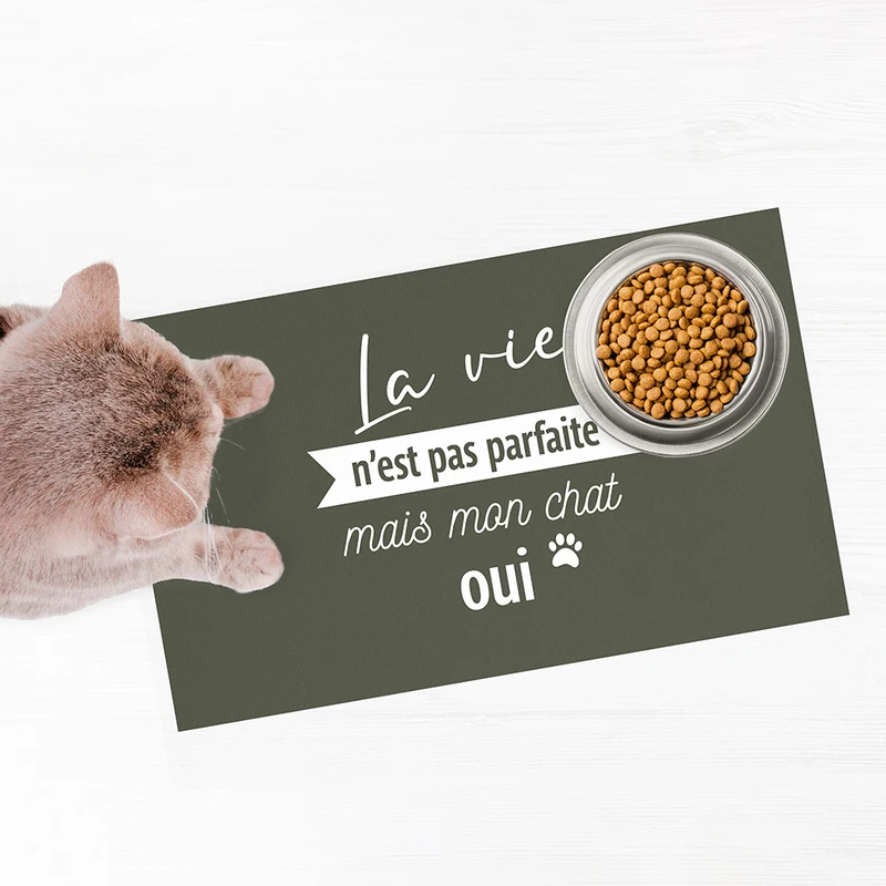 Tappetino per ciotola in vinile perfetto per gatti