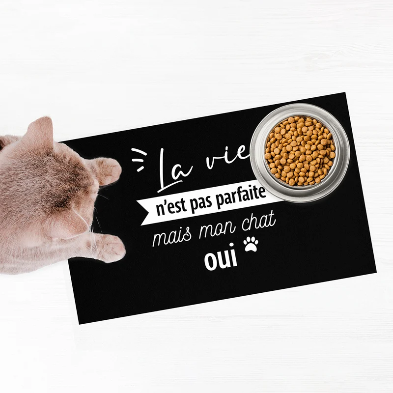 Tappetino per ciotola in vinile perfetto per gatti