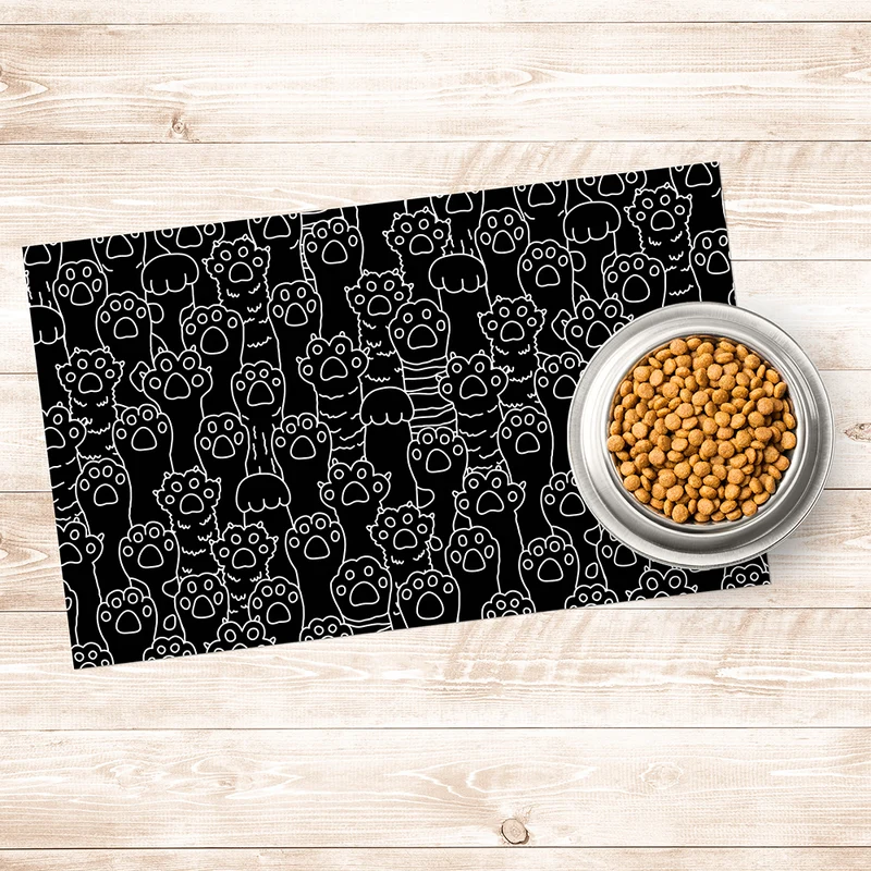 Tappetino per ciotola in vinile Cat Paw