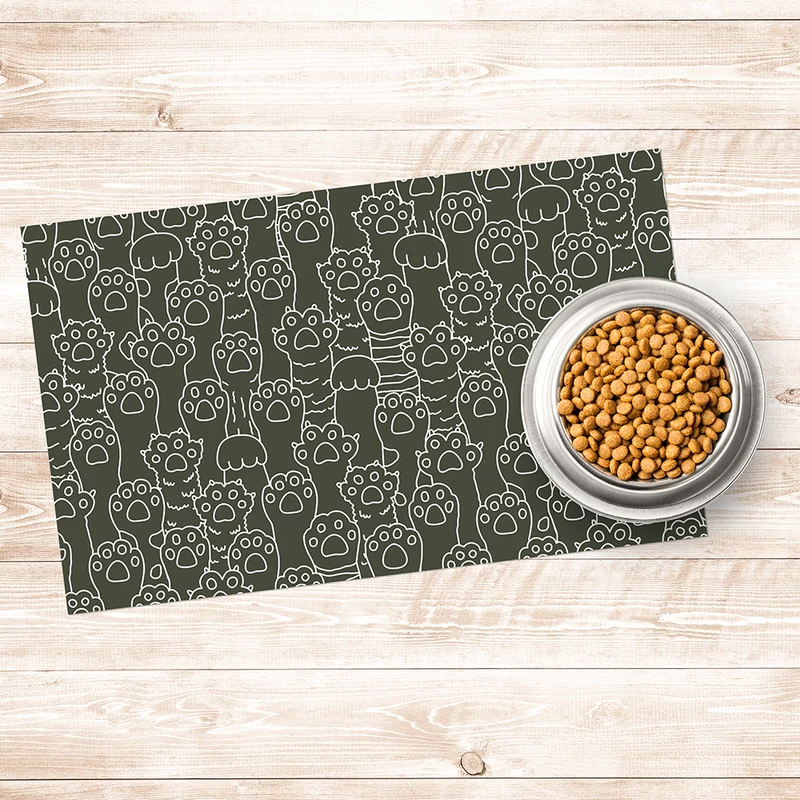 Tappetino per ciotola in vinile Cat Paw