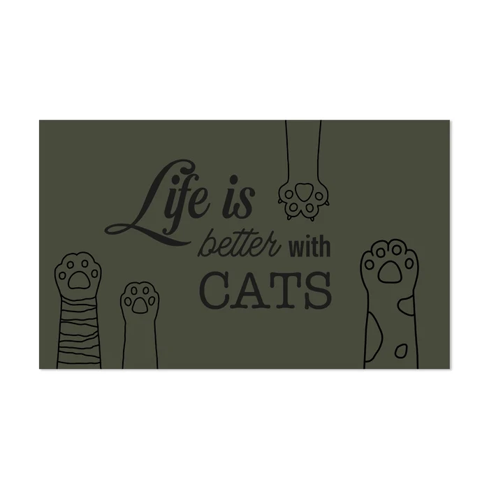 Tappetino per ciotola in vinile Life Cat