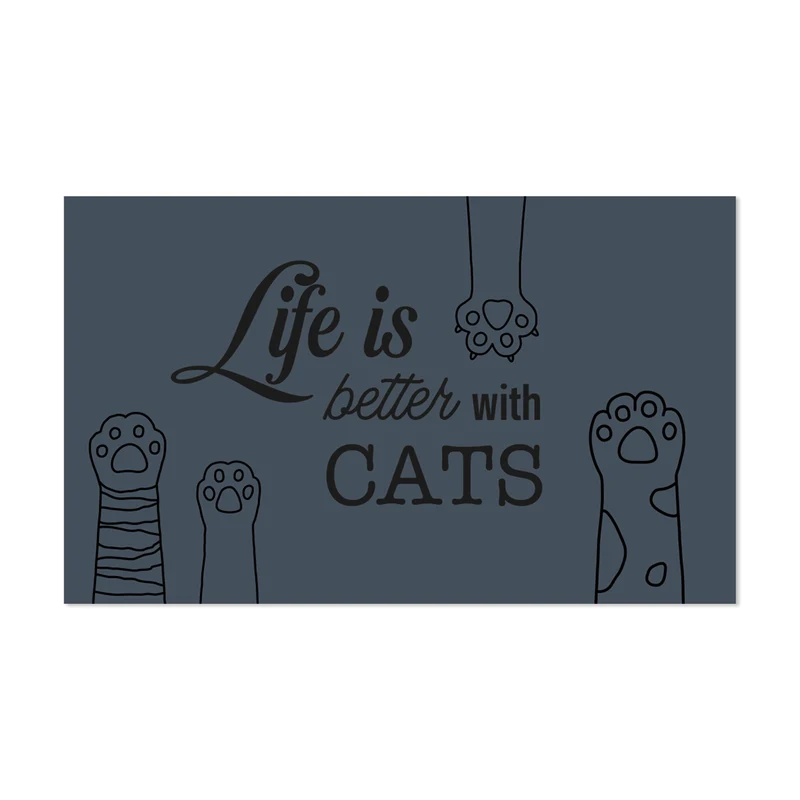 Tappetino per ciotola in vinile Life Cat