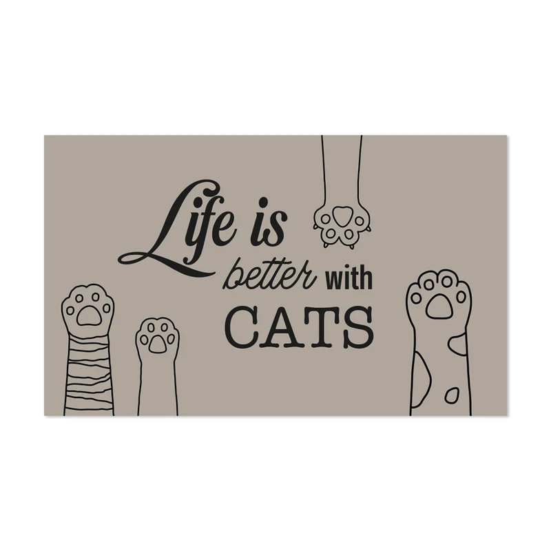 Tappetino per ciotola in vinile Life Cat