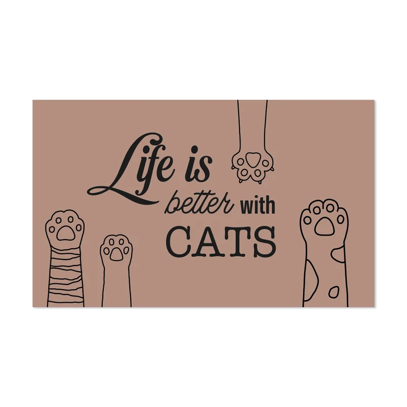 Tappetino per ciotola in vinile Life Cat