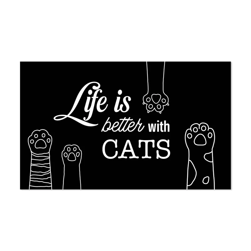 Tappetino per ciotola in vinile Life Cat