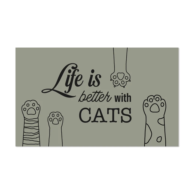 Tappetino per ciotola in vinile Life Cat