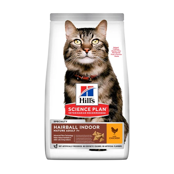 Hill's Science Plan Mature Adult 7+ Hairball Indoor Alimento per Gatti con Pollo