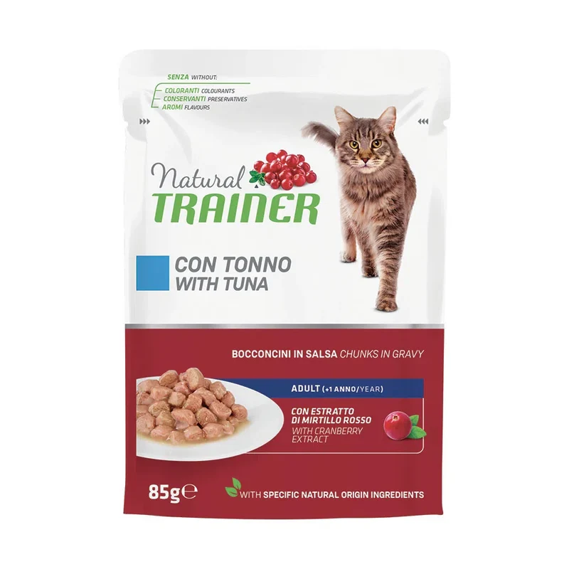 Natural Trainer Gatto Adult tocchetti di tonno in salsa 85gr