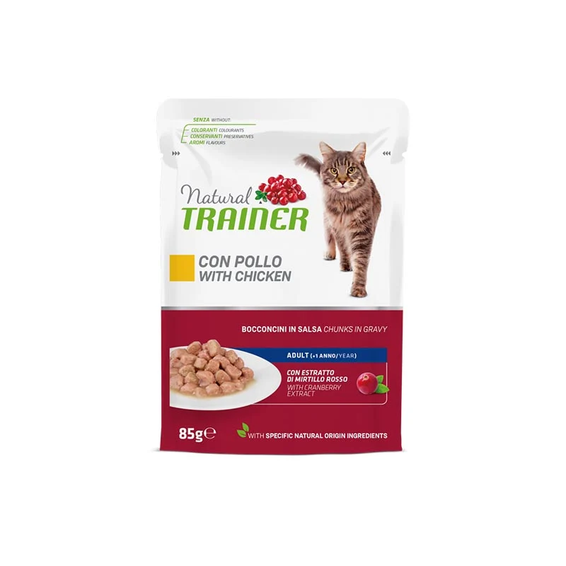 Natural Trainer Gatto adult tocchetti di pollo in salsa 85g