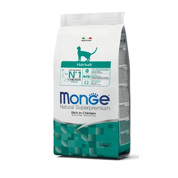 Monge Natural Superpremium Cat Hairball Ricco di Pollo