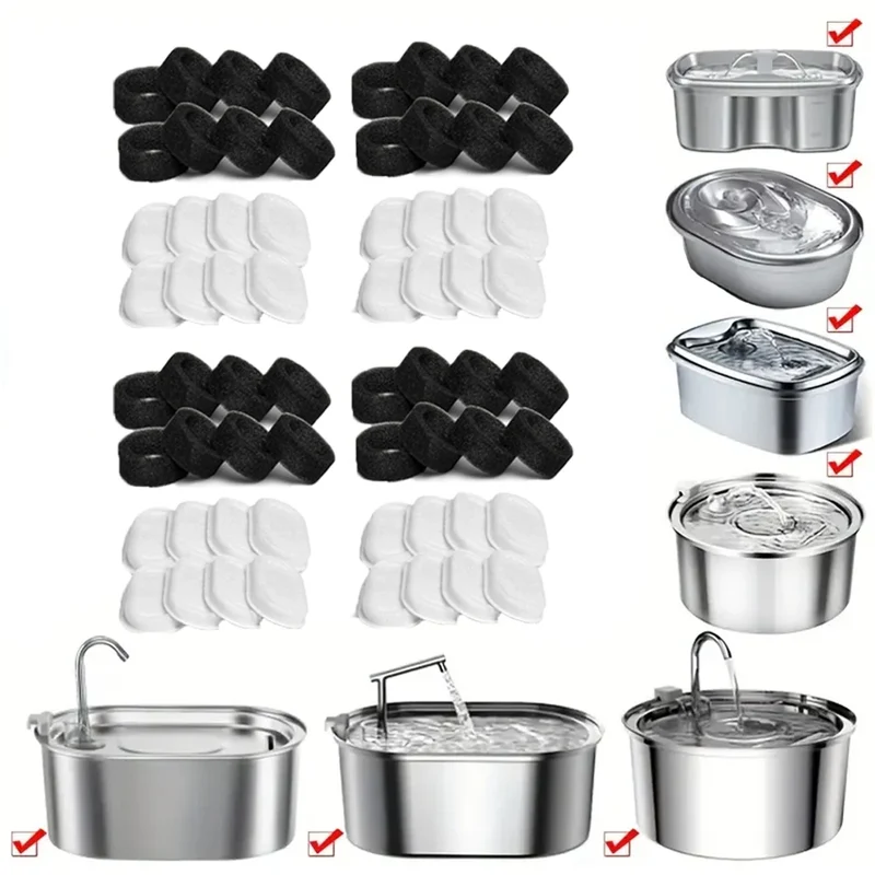 Filtri di Ricambio per Fontanella Gatti – Carbone Attivo e Spugna Prefiltro – Set 12/16/32