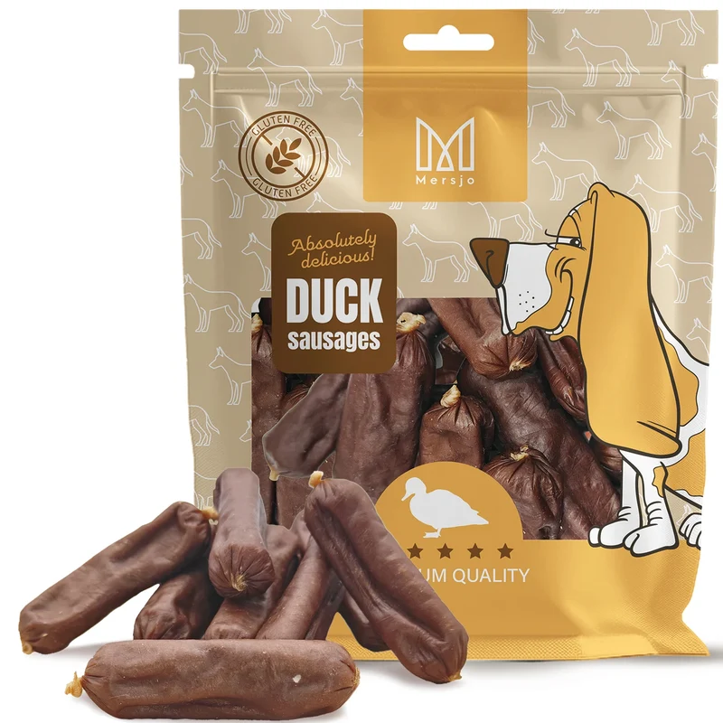 Salsicce Essiccate all’Anatra per Cani MERSJO 500 g – Snack con 90% Anatra