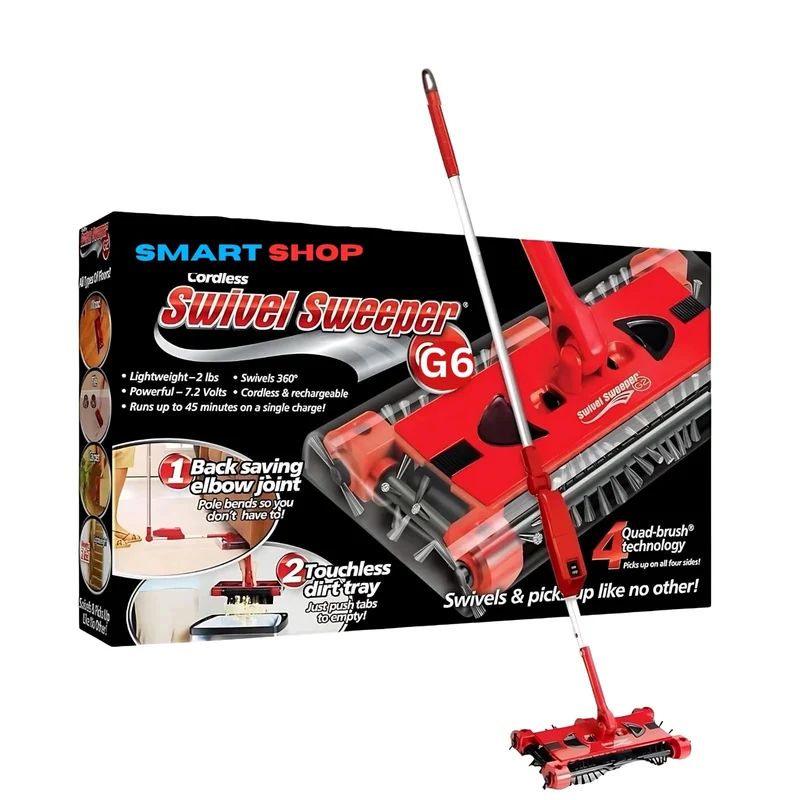Scopa RUOTANTE Rotante ELETTRICA ASPIRAPOLVERE Ricaricabile Swivel Sweeper Max Nuova Generazione