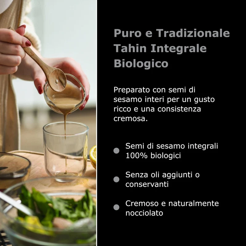 Sunita Crema di Tahini Integrale Biologica - Premium Tahina Crema di Sesamo - Salsa di Tahini Ricca e Cremosa per Hummus e Salse - 680g