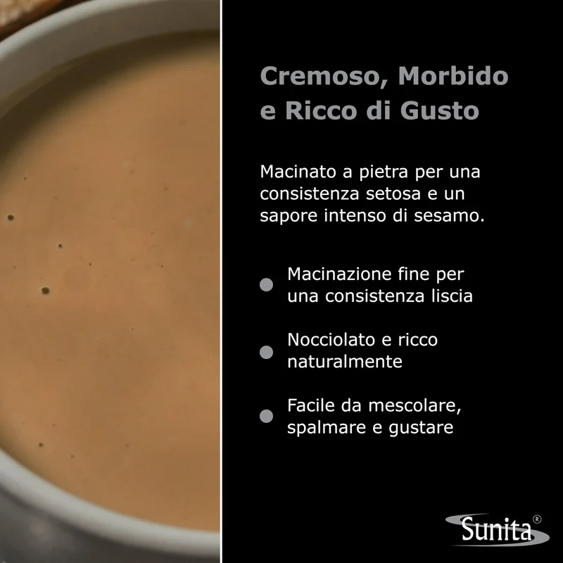 Sunita Crema di Tahini Integrale Biologica - Premium Tahina Crema di Sesamo - Salsa di Tahini Ricca e Cremosa per Hummus e Salse - 680g