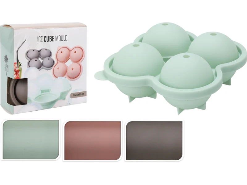 Formaghiaccio con 4 sfere 16x15x7cm colori assortiti