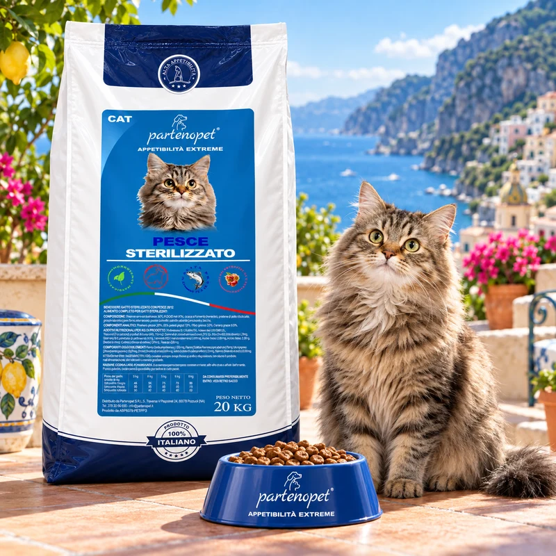 Partenopet Crocchette Gatti Sterilizzati al Pesce 20 kg