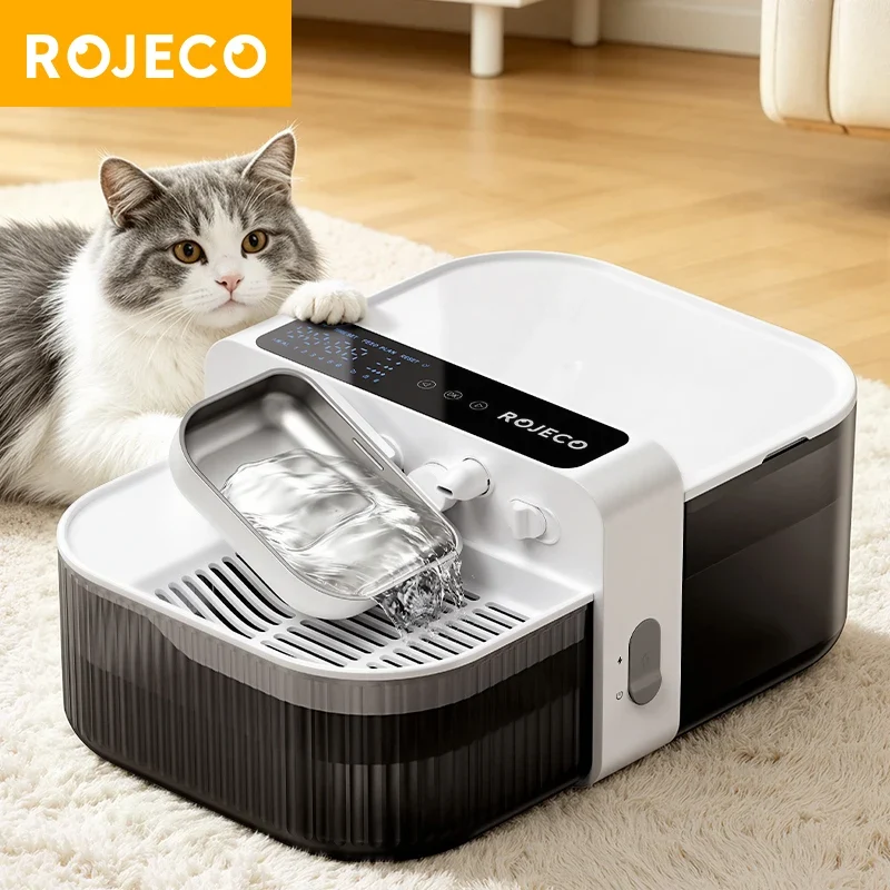 ROJECO Fontanella Wireless per Gatti 3,5L con Separazione Acqua di Scarto | 2000mAh