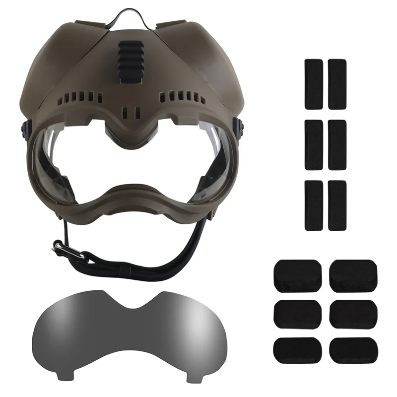 Casco Tattico K9 per Cani da Lavoro con Occhiali Protettivi e Guide Laterali