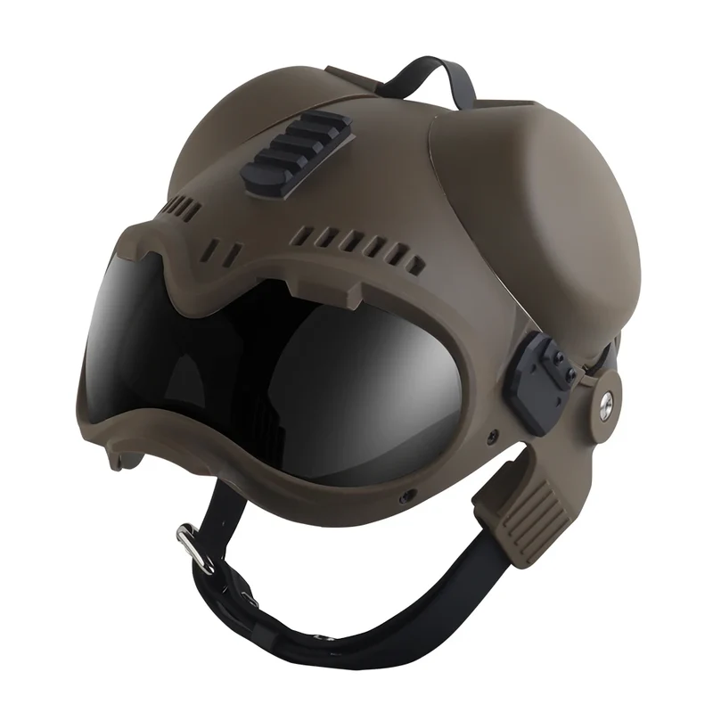 Casco Tattico K9 per Cani da Lavoro con Occhiali Protettivi e Guide Laterali