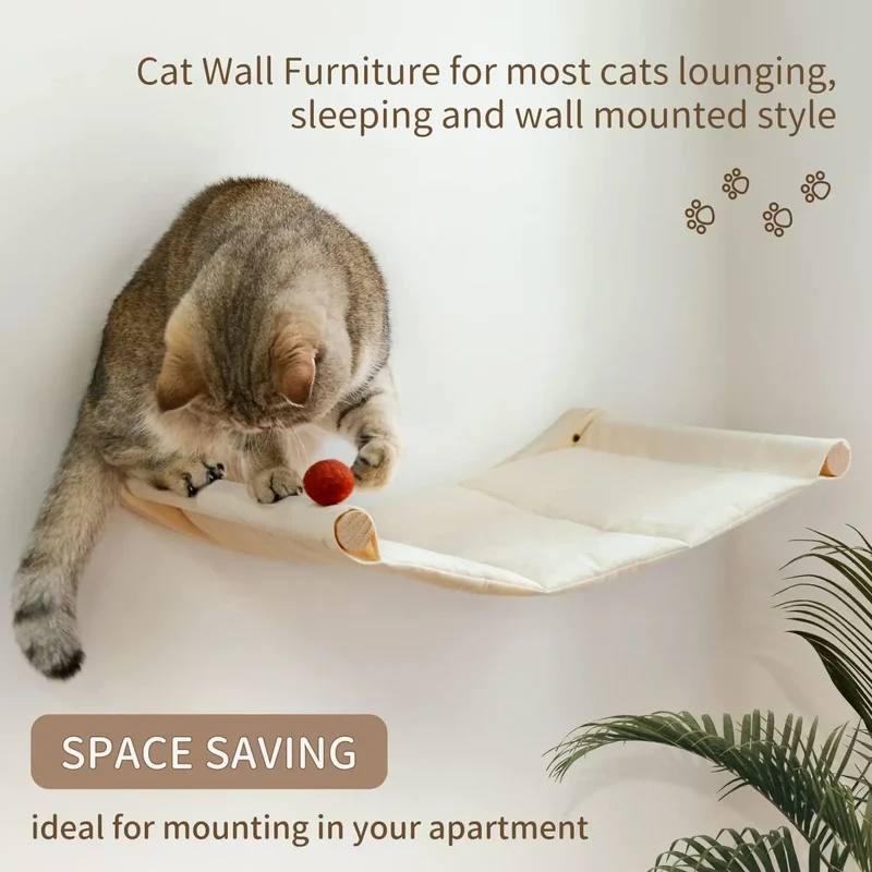 Amaca da Parete per Gatti 53×37 cm | Cuccia Sospesa e Mensola Relax
