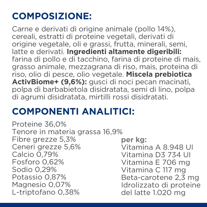 Hill's Prescription Diet gatti Gastrointestinal Biome Stress con pollo 1,5kg