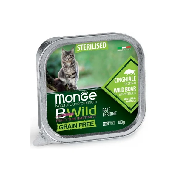 Monge BWild - Umido gatto - Paté terrine Cinghiale con Ortaggi - Sterilised