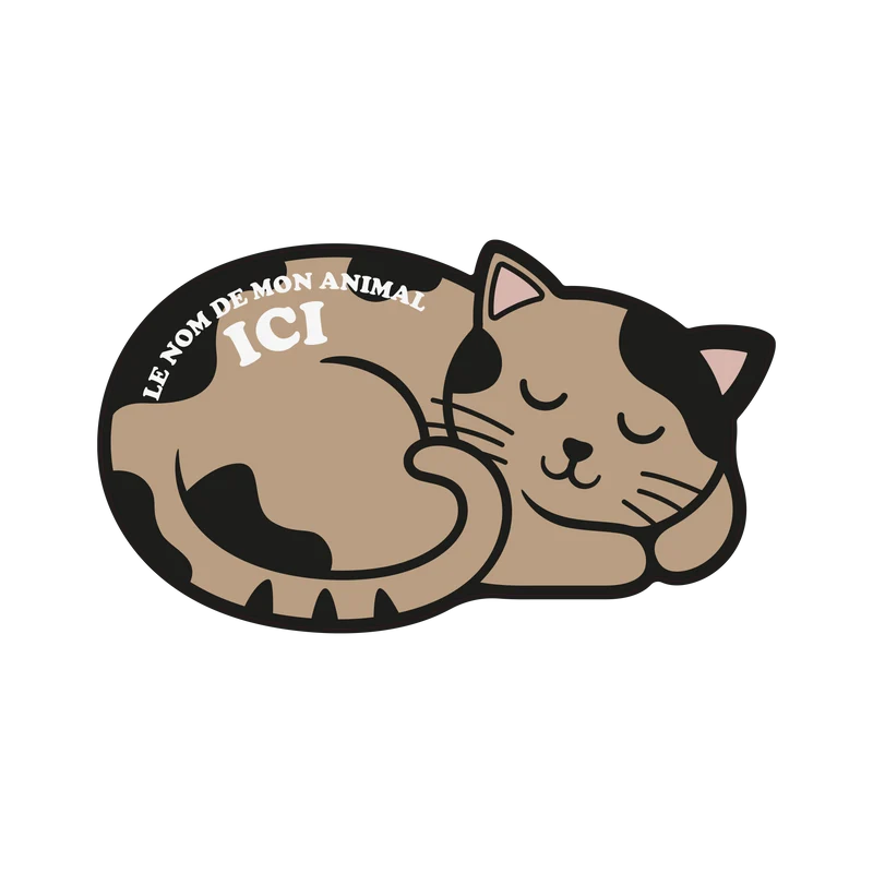 Tappetino per ciotola in vinile personalizzabile Sleeping Cat - Beige