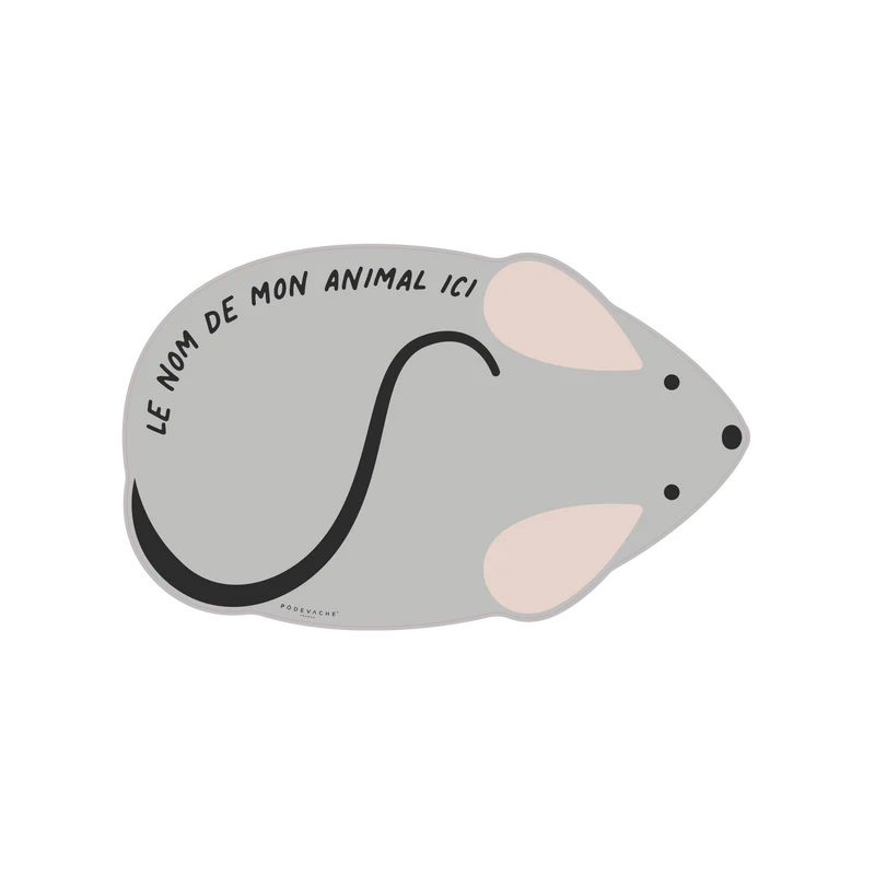 Tappetino per ciotola in vinile personalizzabile con mouse - Grigio