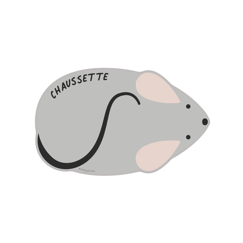 Tappetino per ciotola in vinile personalizzabile con mouse - Grigio