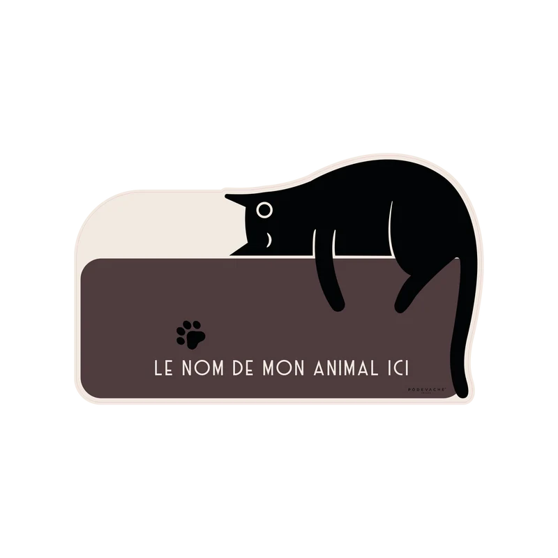 Tappetino per ciotola in vinile personalizzabile Lazy Cat - Bordeaux
