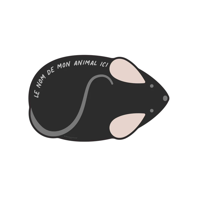 Tappetino per ciotola in vinile personalizzabile con mouse - Nero