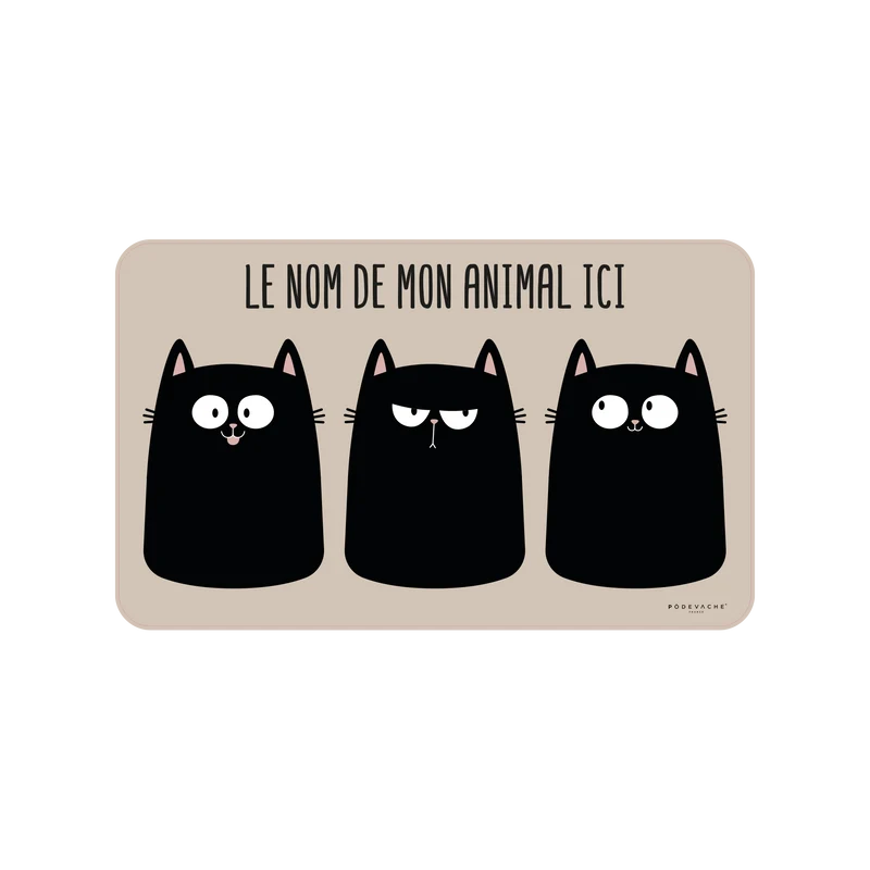 Tappetino per ciotola in vinile personalizzabile Cat Company - Beige