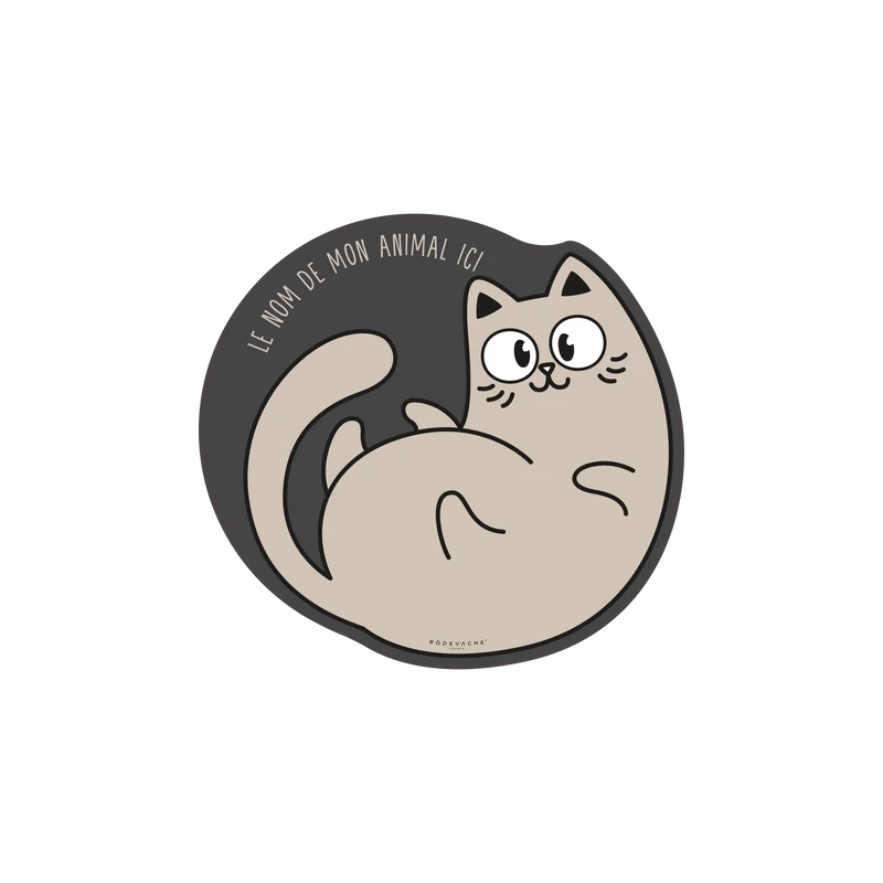 Tappetino per ciotola in vinile personalizzabile Chatmailleur - Beige