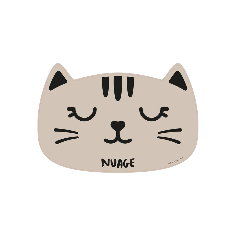 Tappetino per ciotola in vinile personalizzabile Oh My Cat - Beige