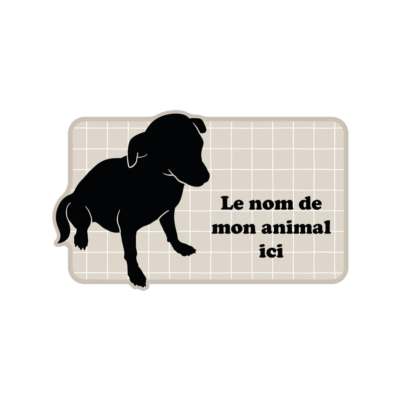 Tappetino per ciotola in vinile personalizzabile Oh My Dog - Beige