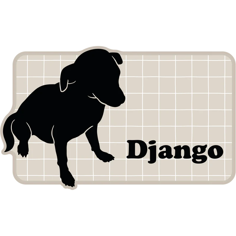 Tappetino per ciotola in vinile personalizzabile Oh My Dog - Beige