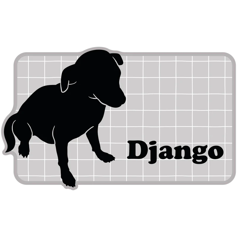 Tappetino per ciotola in vinile personalizzabile Oh My Dog - Grigio