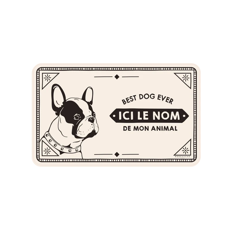 Tappetino per ciotola in vinile personalizzabile Best Dog - Beige