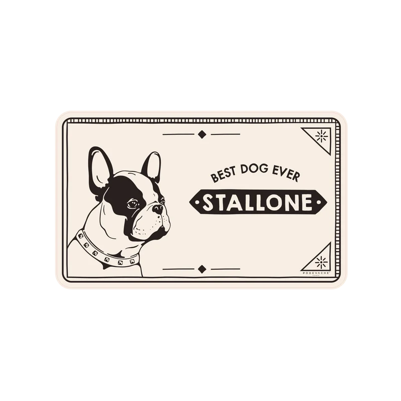 Tappetino per ciotola in vinile personalizzabile Best Dog - Beige
