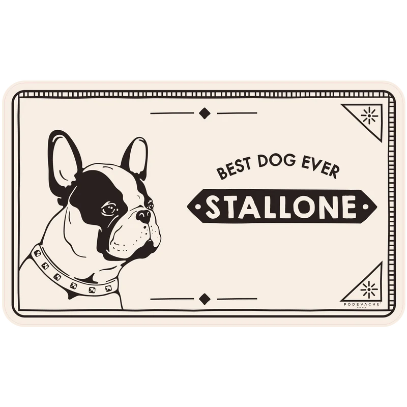 Tappetino per ciotola in vinile personalizzabile Best Dog - Beige