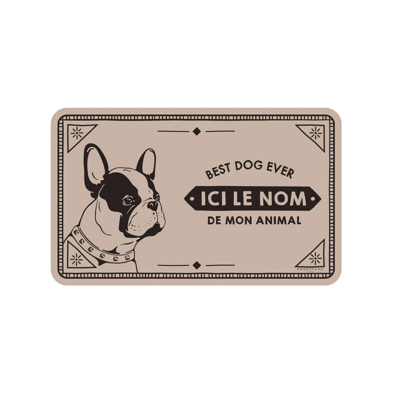 Tappetino per ciotola in vinile personalizzabile Best Dog - Marrone