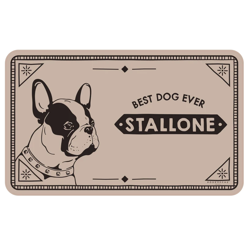 Tappetino per ciotola in vinile personalizzabile Best Dog - Marrone