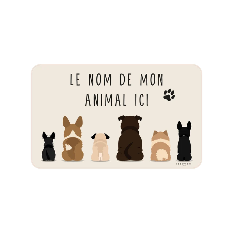 Tappetino per ciotola in vinile personalizzabile Dog Company - Beige
