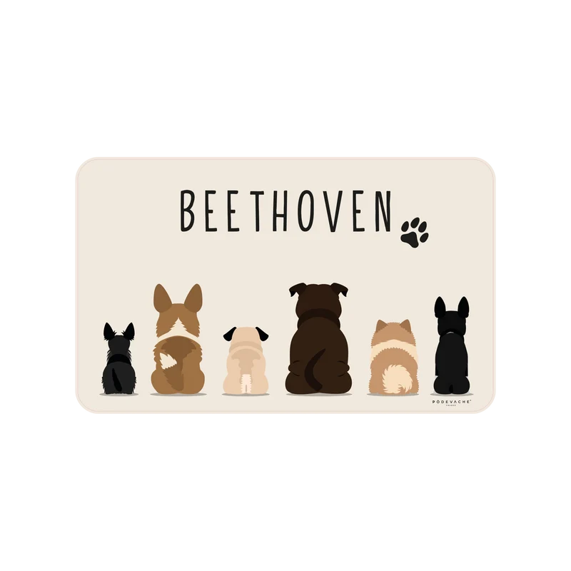 Tappetino per ciotola in vinile personalizzabile Dog Company - Beige