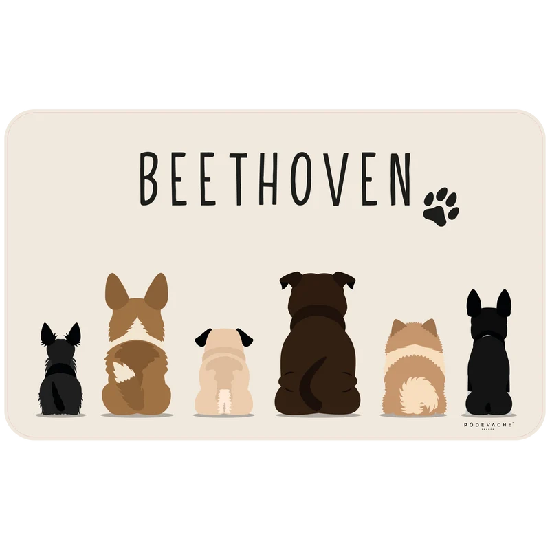 Tappetino per ciotola in vinile personalizzabile Dog Company - Beige